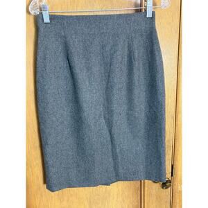 Ralph Lauren Blue Label Wool Cashmere Pencil Skirt Gray Size 8 Lined Classic